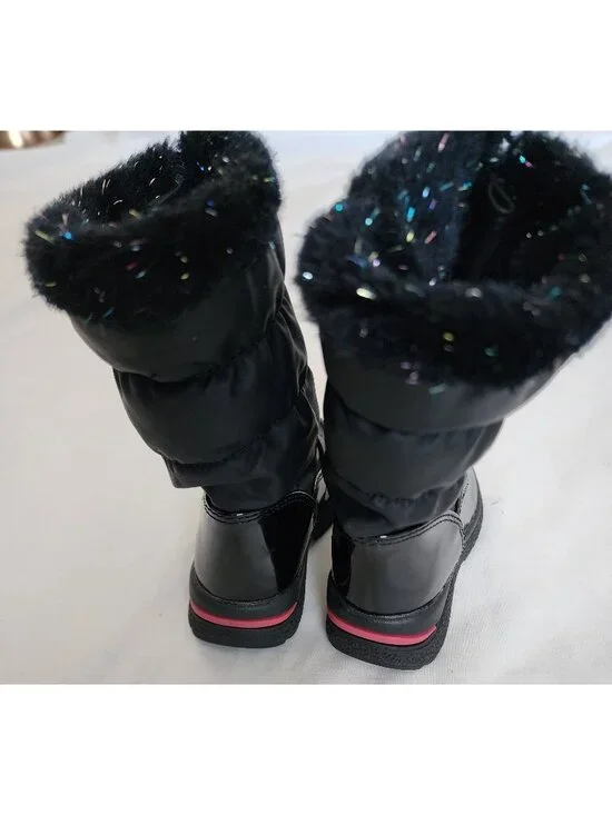 Totes Toddler Girls Floral Design Waterproof Snow Winter Boots Black Size 6M - Picture 7 of 11